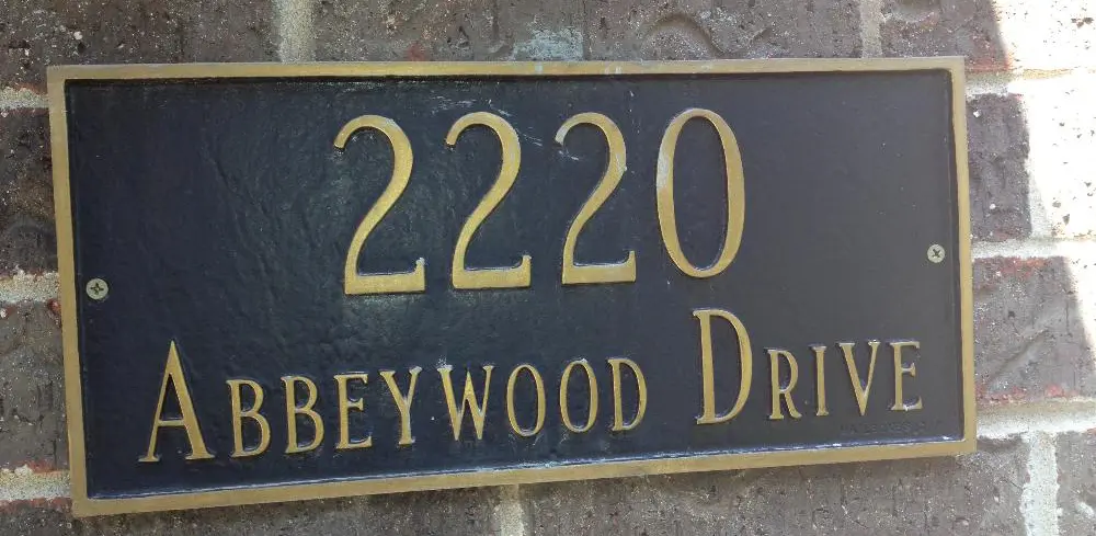 outdoor address metal plate