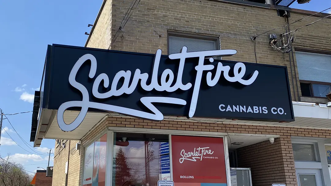 outdoor promotional storefront sign